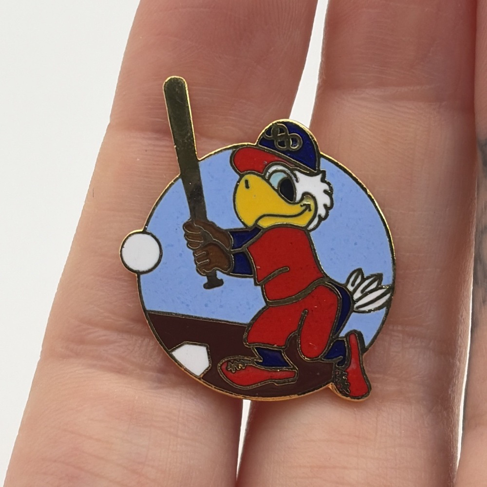 1984 Los Angeles Olympics Sam The Eagle Baseball Event Lapel Hat Pin